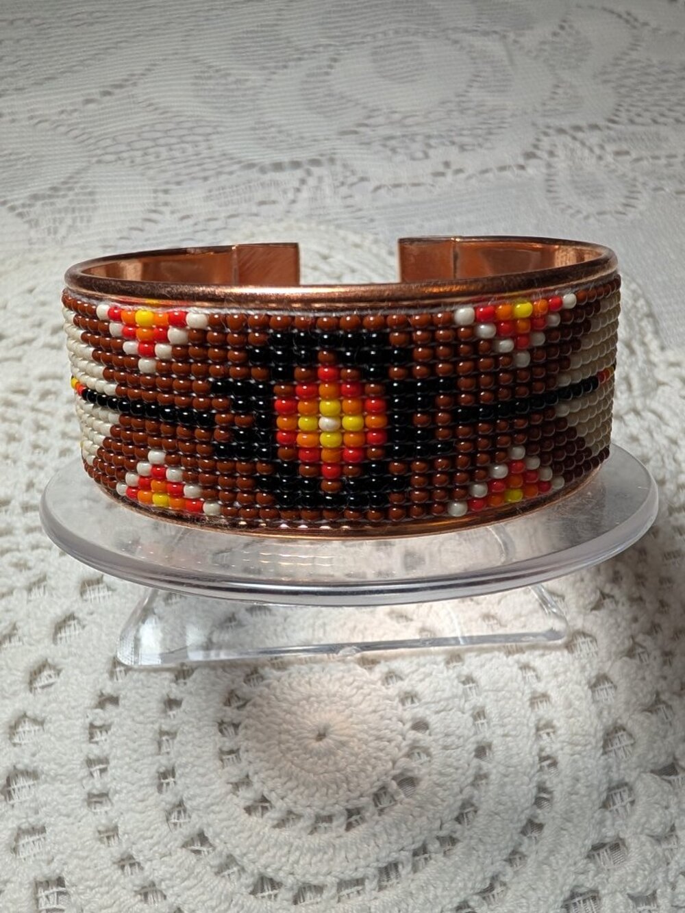 Handmade Beaded Pure Copper Cuff